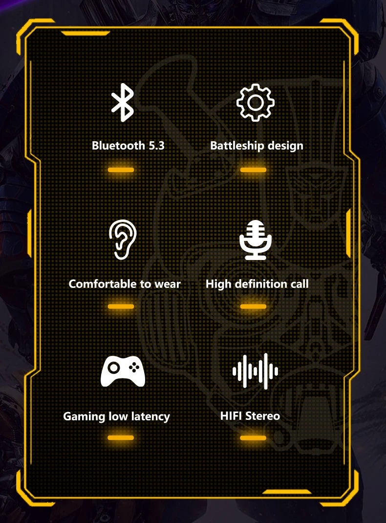 Transformers TF T01 Gaming Earphones Bluetooth ENC Headphones