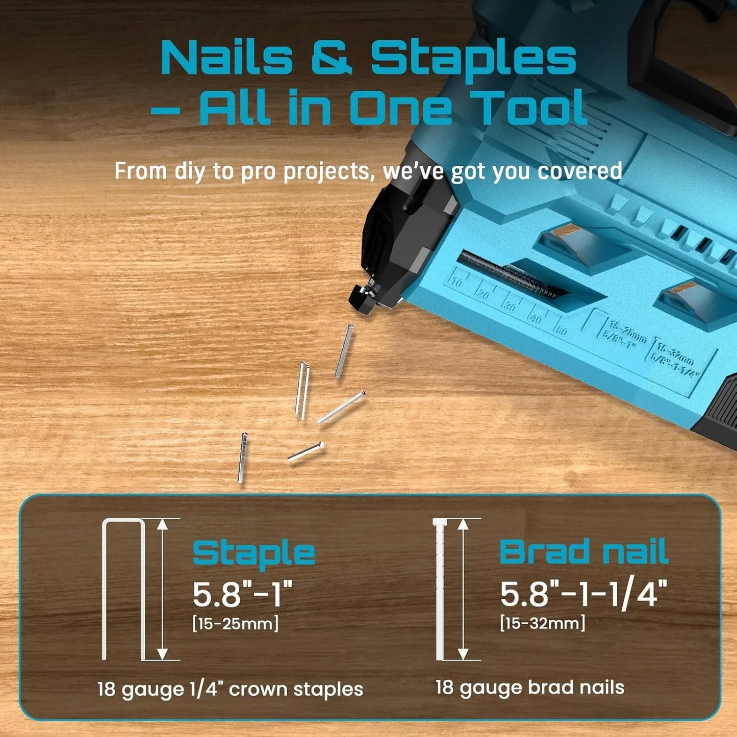 Seesii Cordless Brad Nailer With 1000 Nails And 2 Batteries