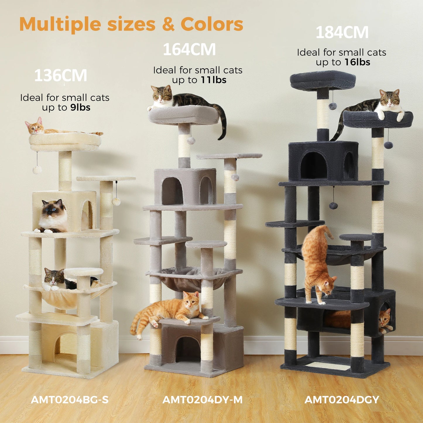 PAWZ Road Cat Tree Tower With Sisal Scratching Posts Hammock