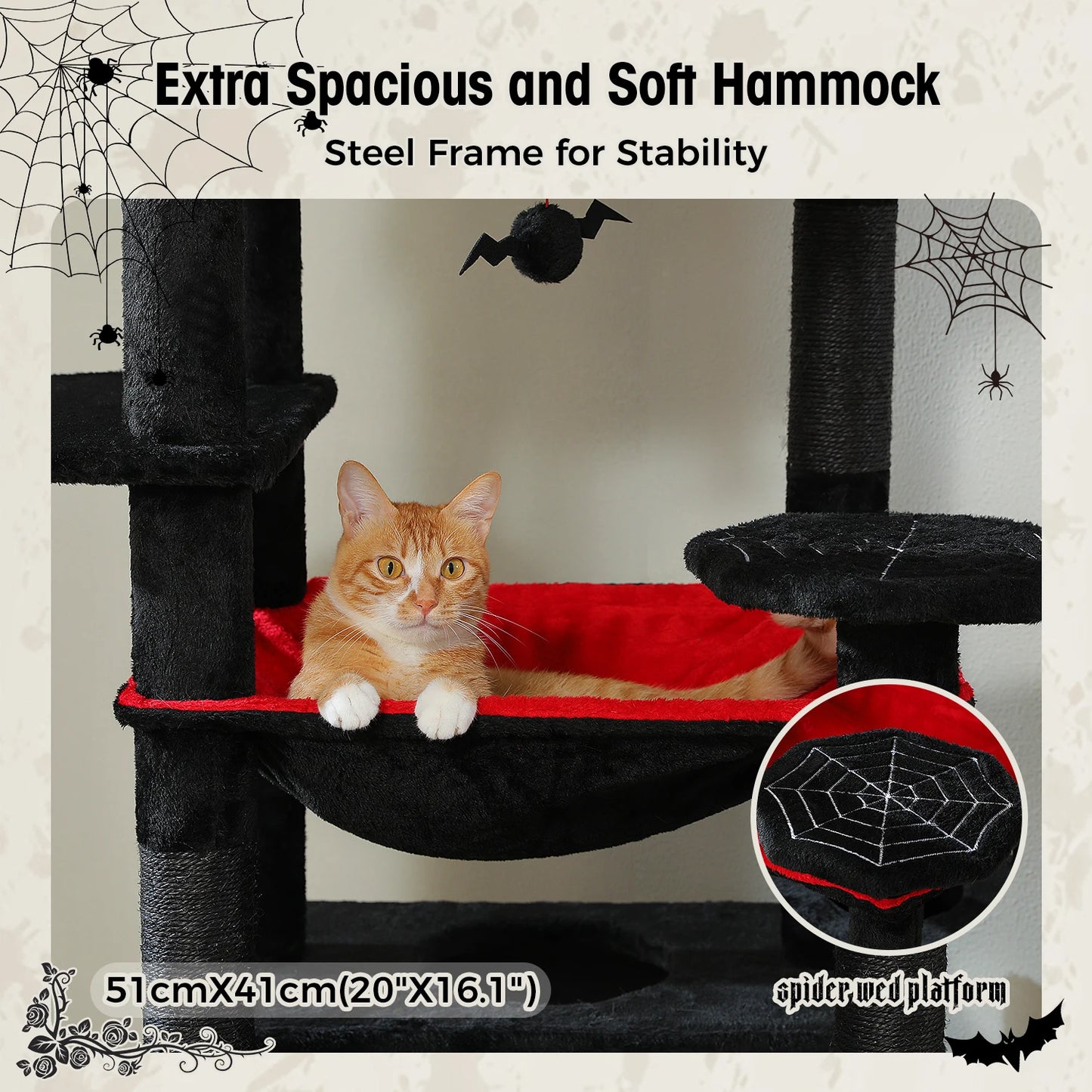 PAWZ Road Cat Tree Tower With Sisal Scratching Posts Hammock
