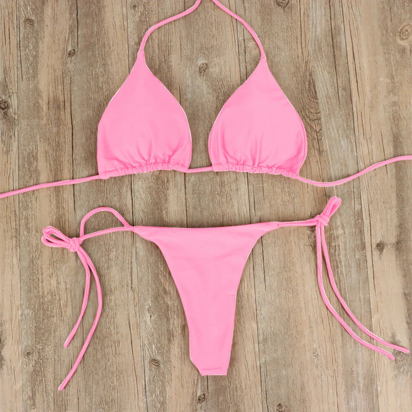 Women Sexy Push Up Bikini Set With Padded Bra Thong Two Piece Swimwear