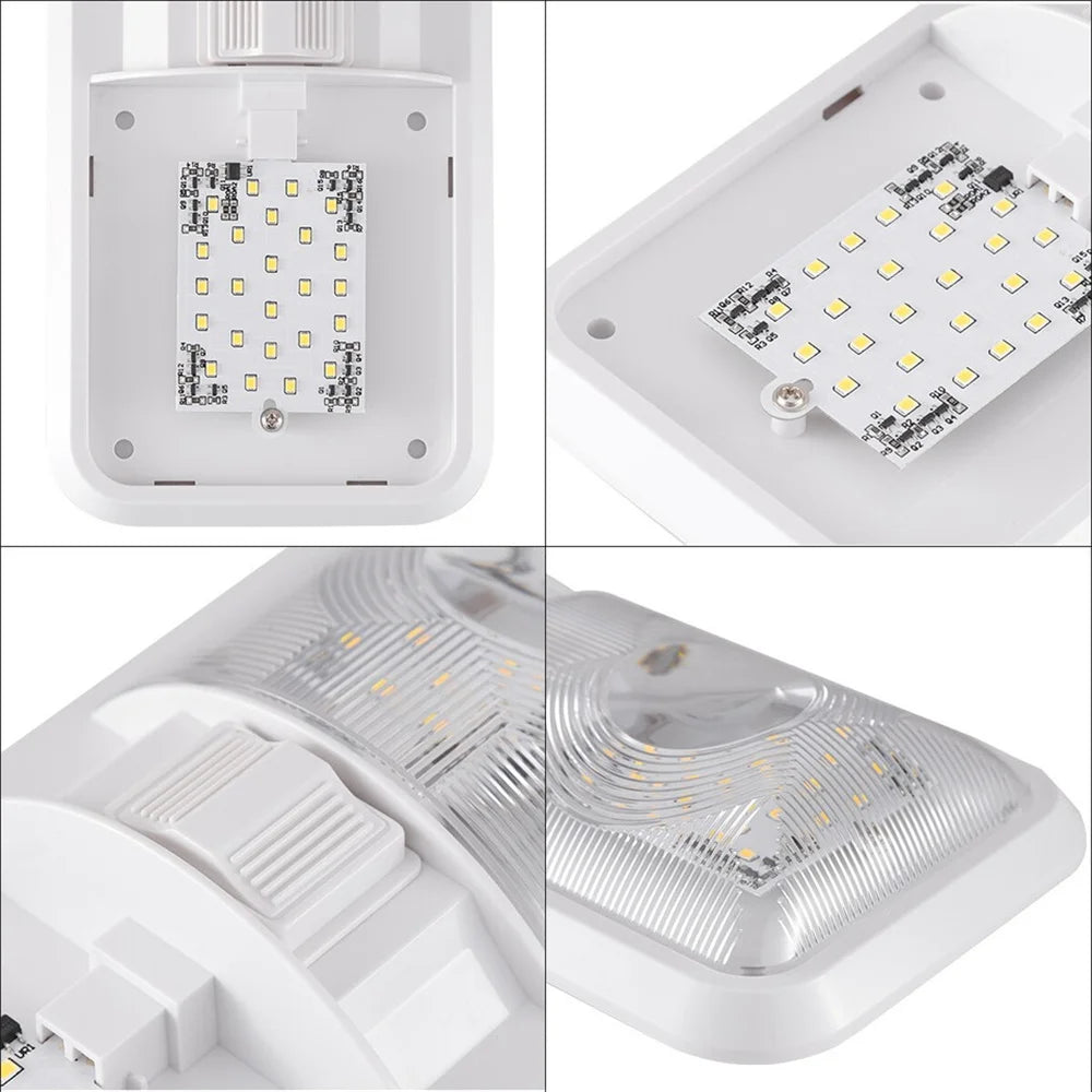 12V LED RV Double Dome Ceiling Lights 5 Pack