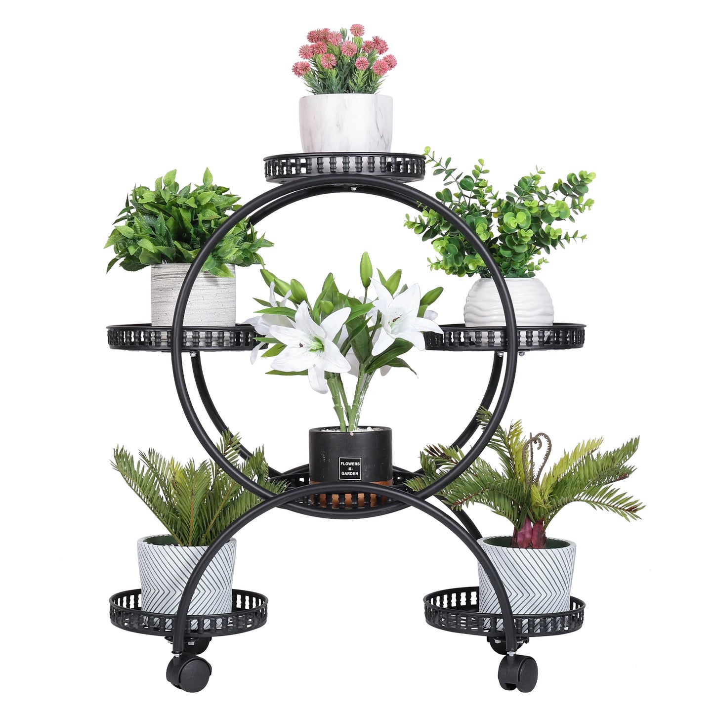 BINGOPAW Metal Plant Stand Multi Layer Holder With Wheels