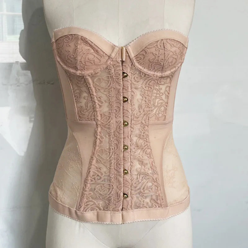 Spicy Girl Strapless Lace Hollow Out Corset Top Summer Style