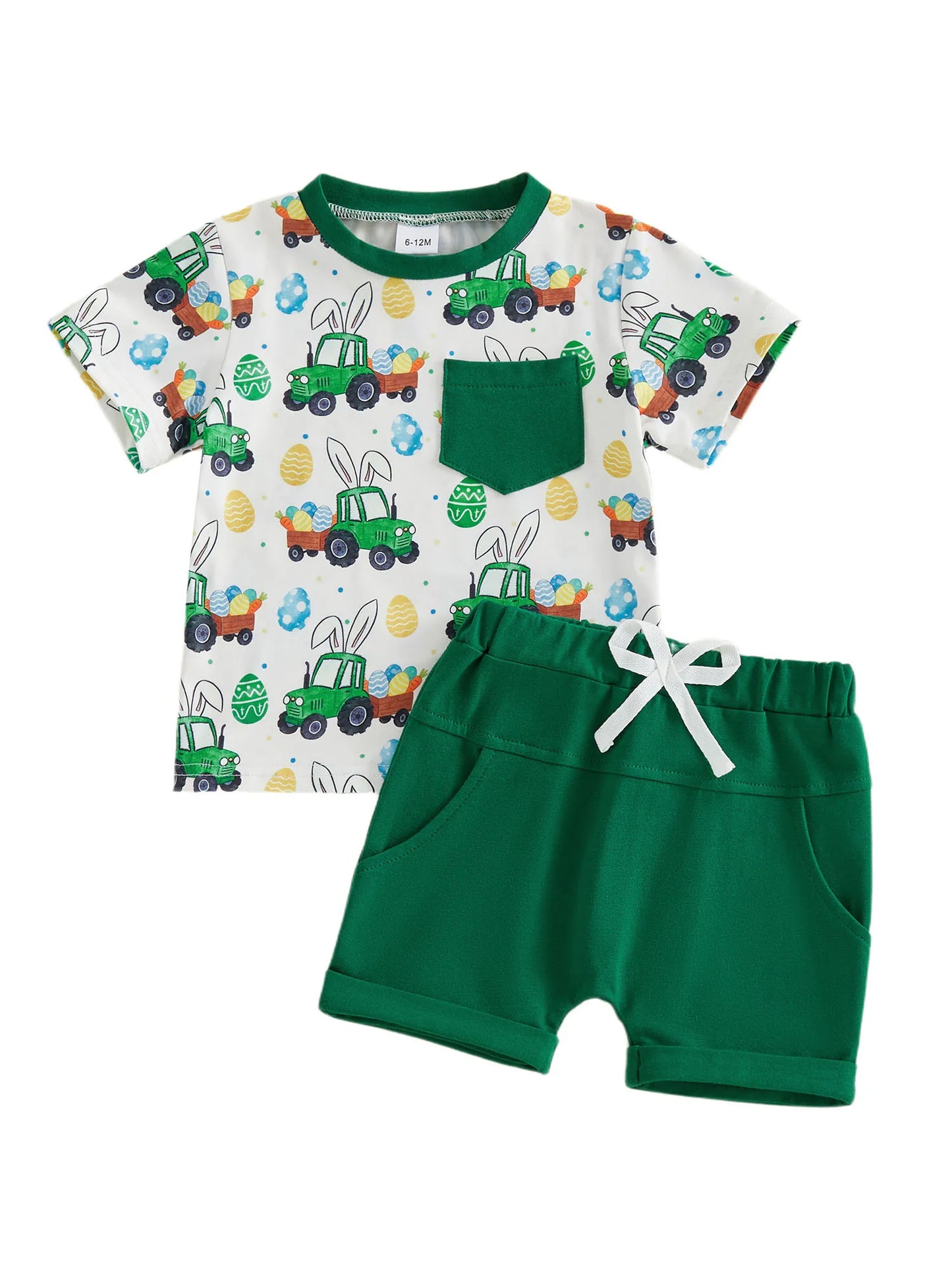 Easter Bunny Print Baby Girls 2 Piece Clothing Set