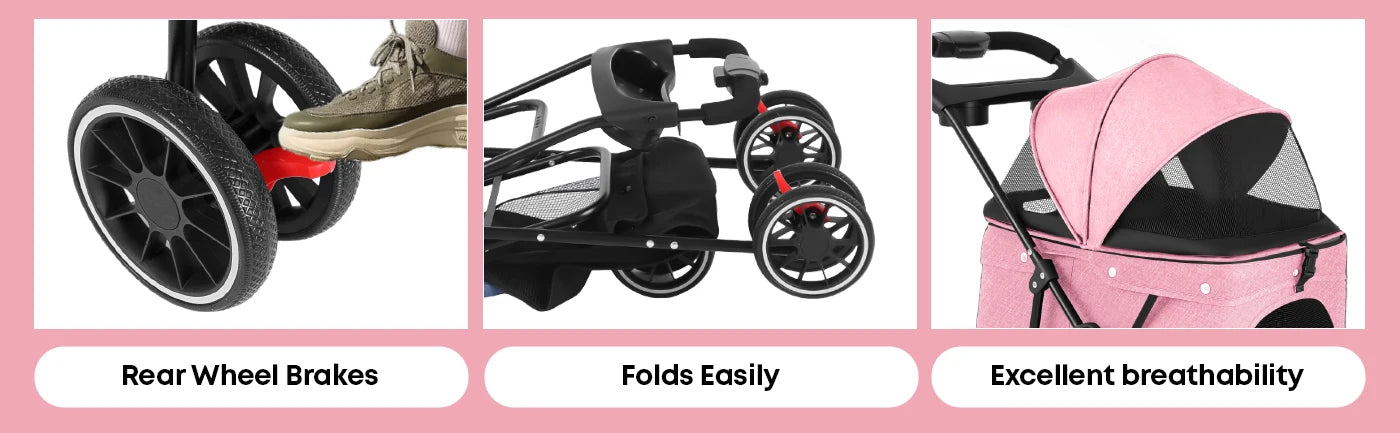 Chihuahua Pet Stroller For Dogs And Cats Foldable Portable