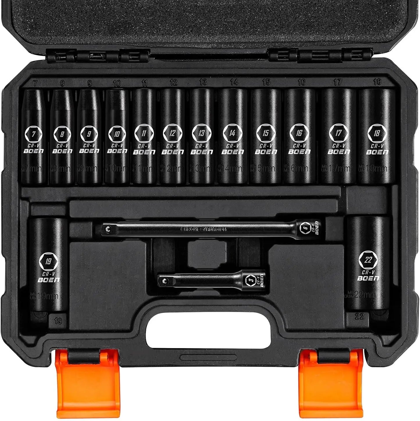 Boen 16 Piece Metric Socket Set CrV Steel Pro Case