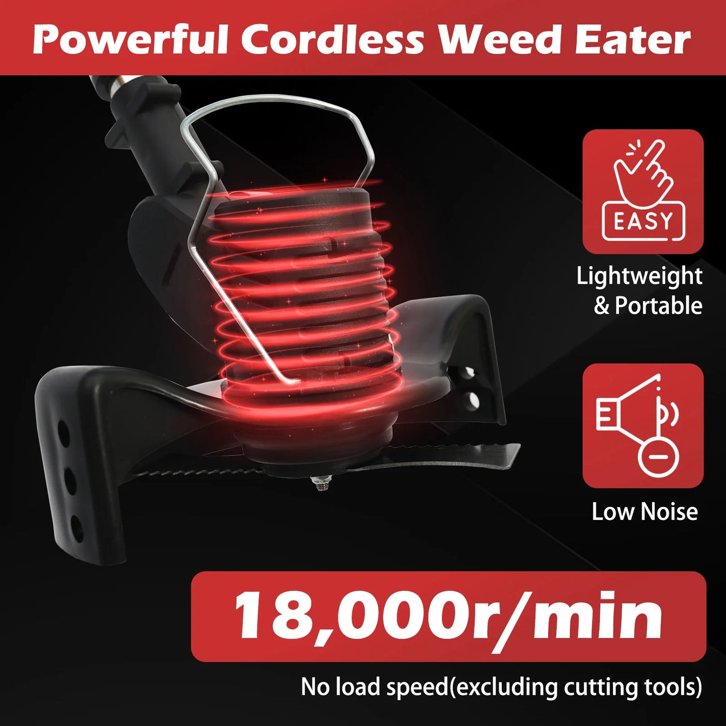 Cordless Electric Weed Wacker 21V With 2x2.0Ah Battery