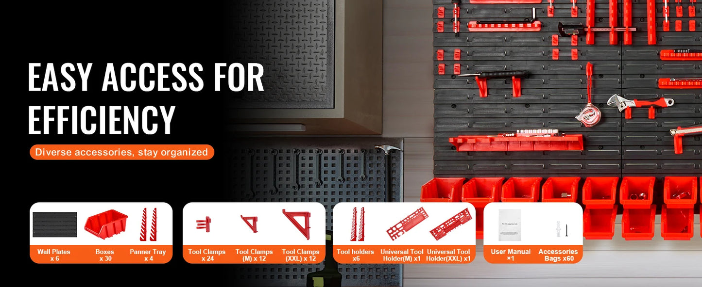 SucceBuy Wall Mounted Storage Bins Rack Organizer For Garage Tools