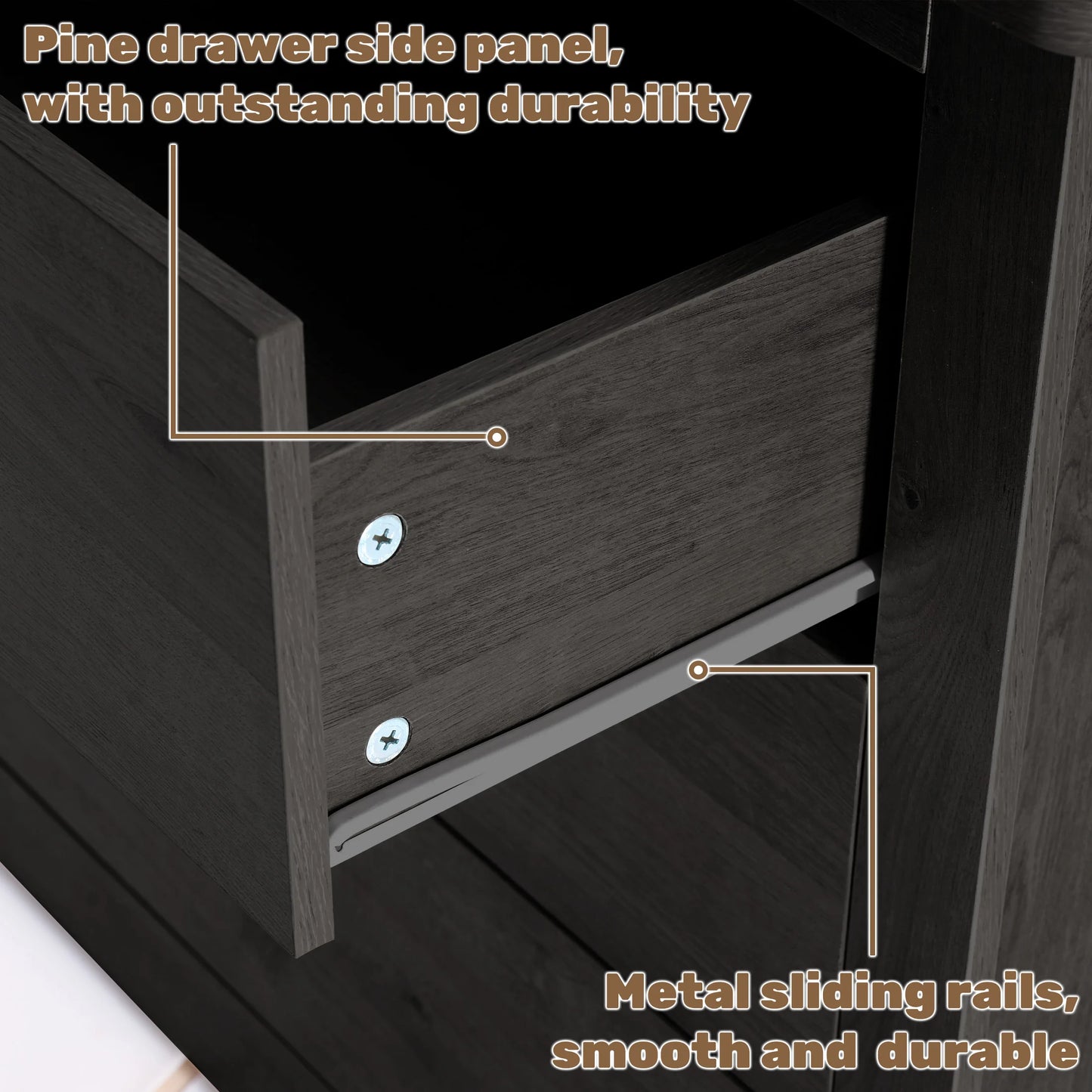 JHK 6 Drawer Wood Dresser Cabinet For Living Room Minimalist Modern