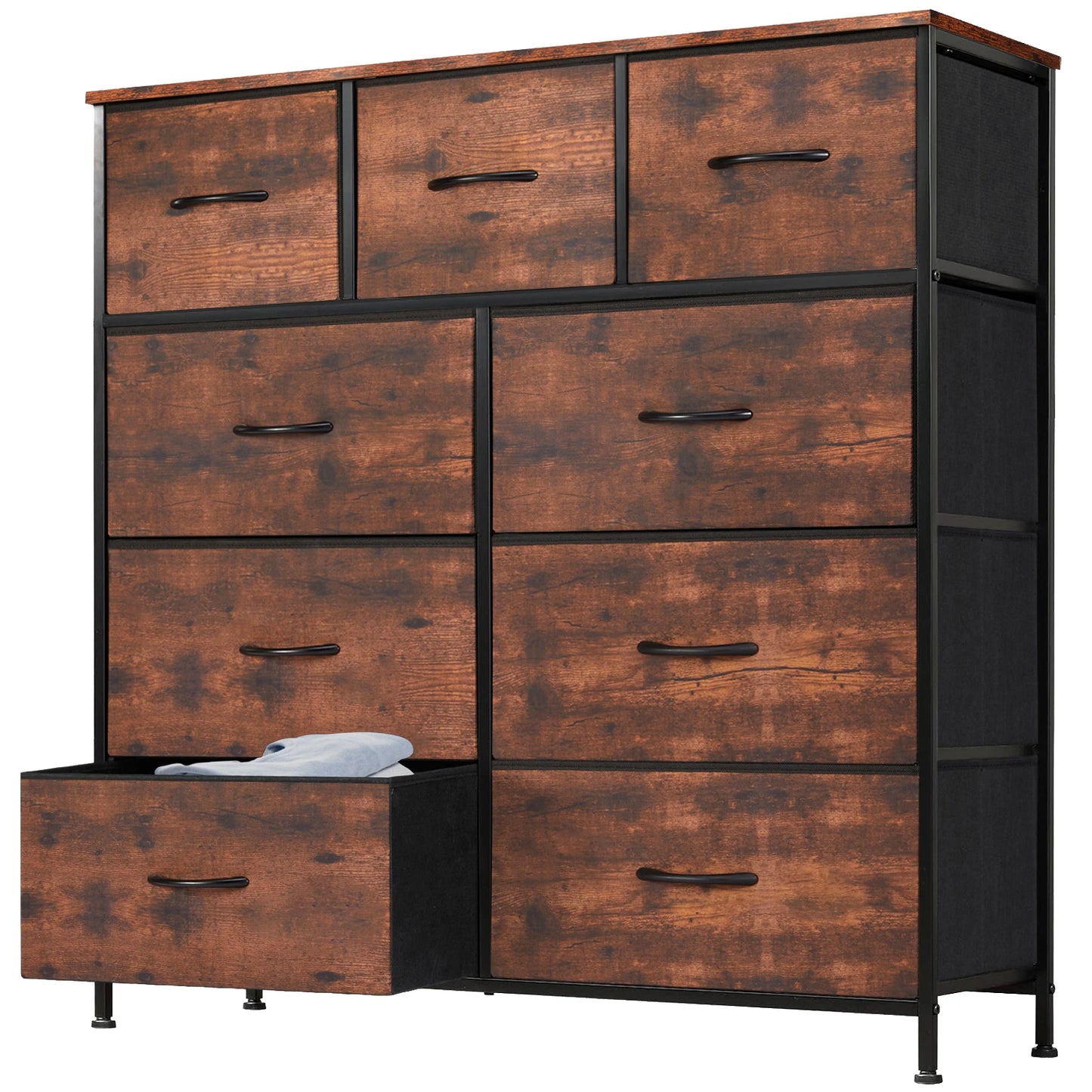 JHK Dresser With 9 Fabric Storage Drawers Wardrobe For Bedroom