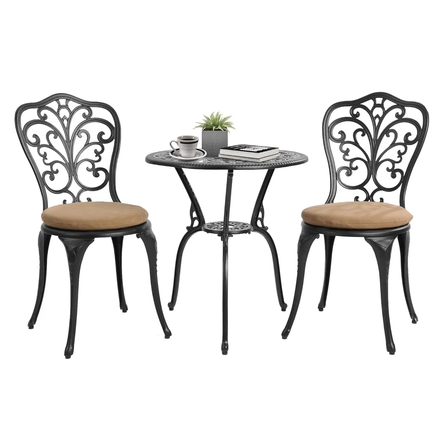 Bistro Table And Chairs Set Outdoor Patio Cast Aluminum