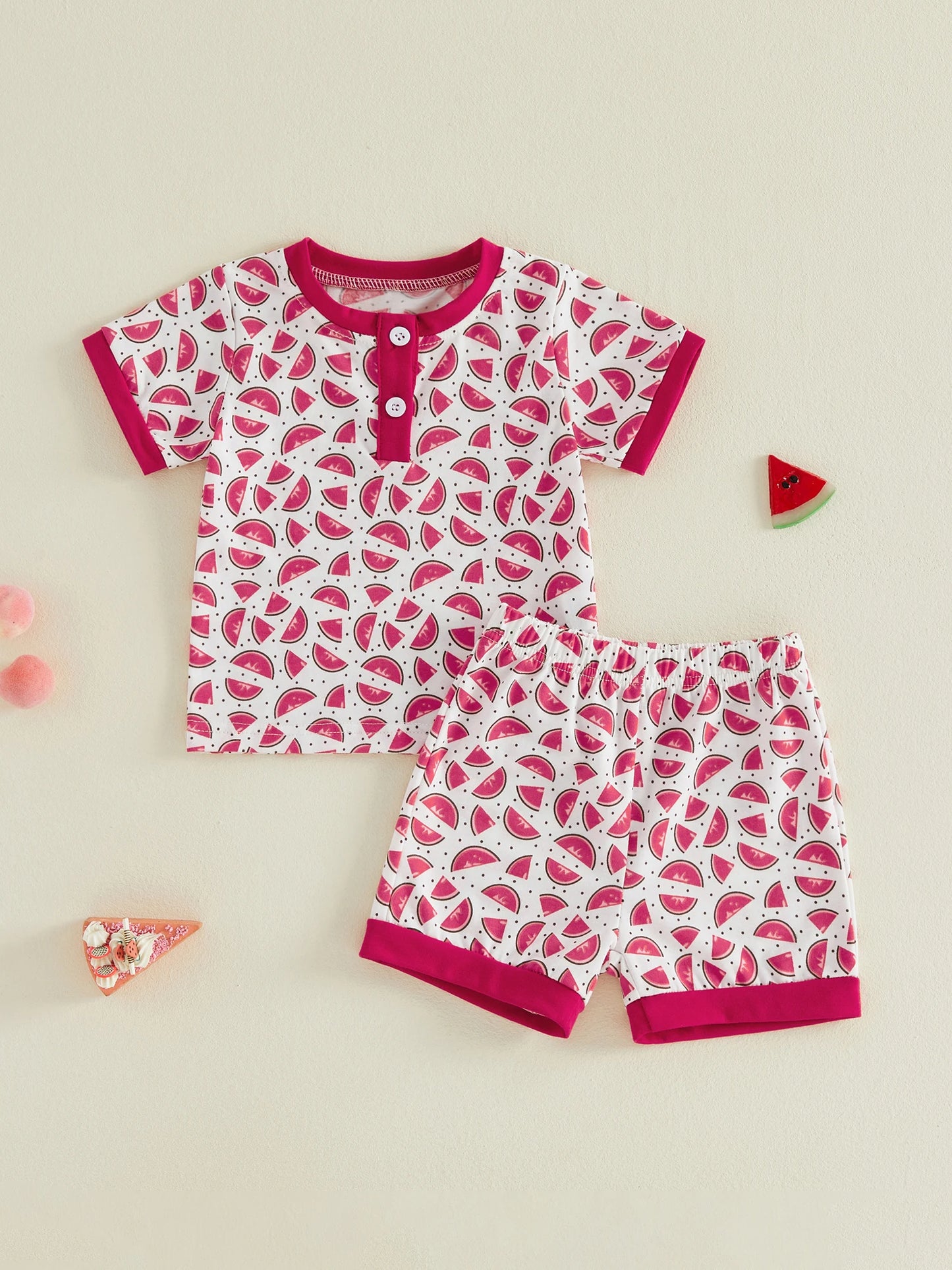Infant Pineapple Pattern 2 Piece Tank Top And Shorts Set