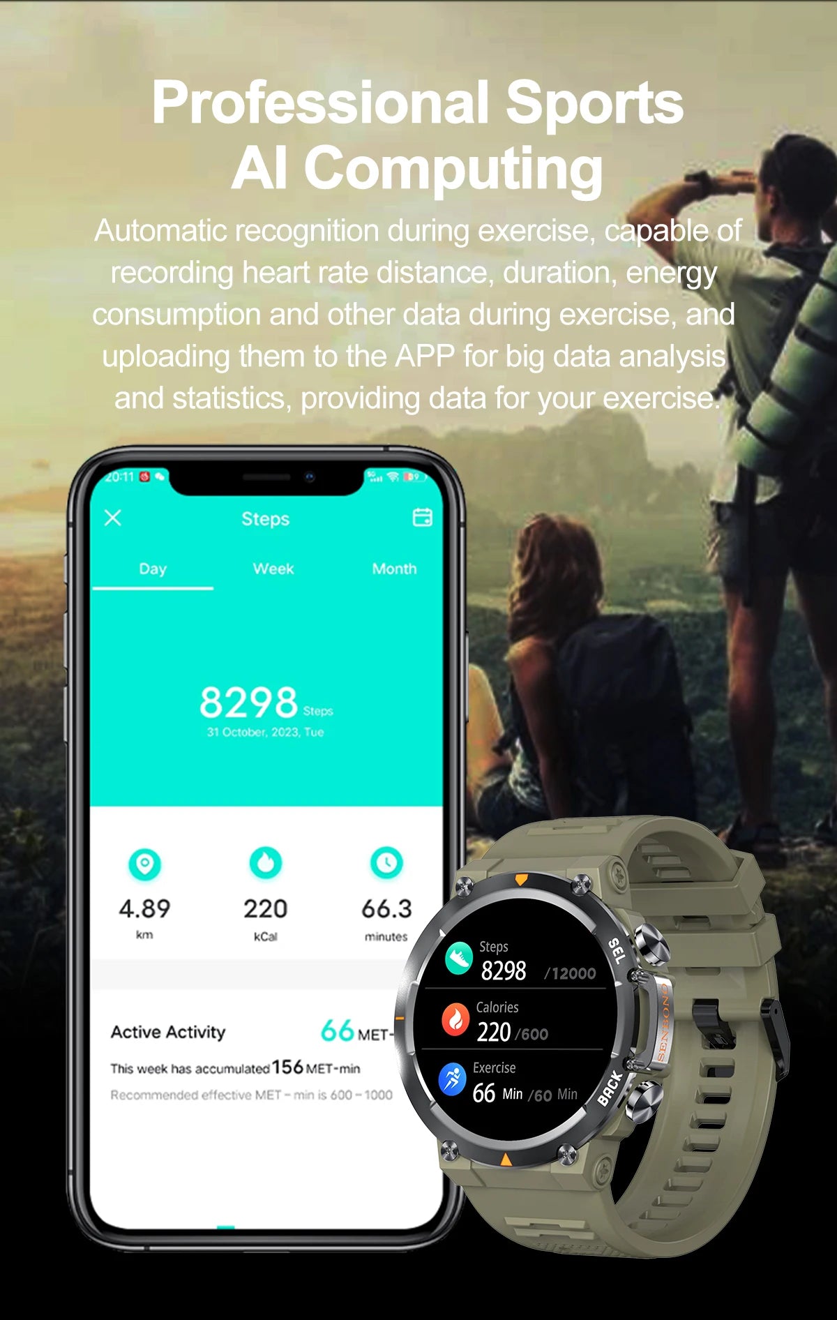 SENBONO MAX18 Smartwatch For Men With AMOLED Screen AIGPT