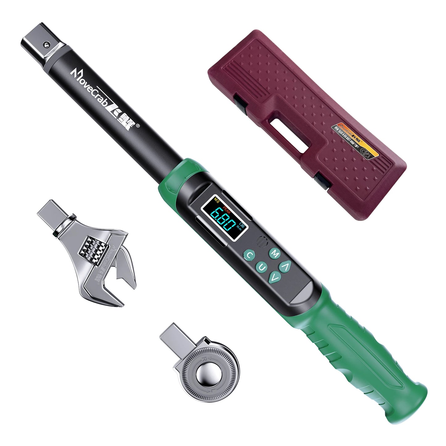 MoveCrab Digital Torque Wrench With Interchangeable Heads 6.8-135 Nm