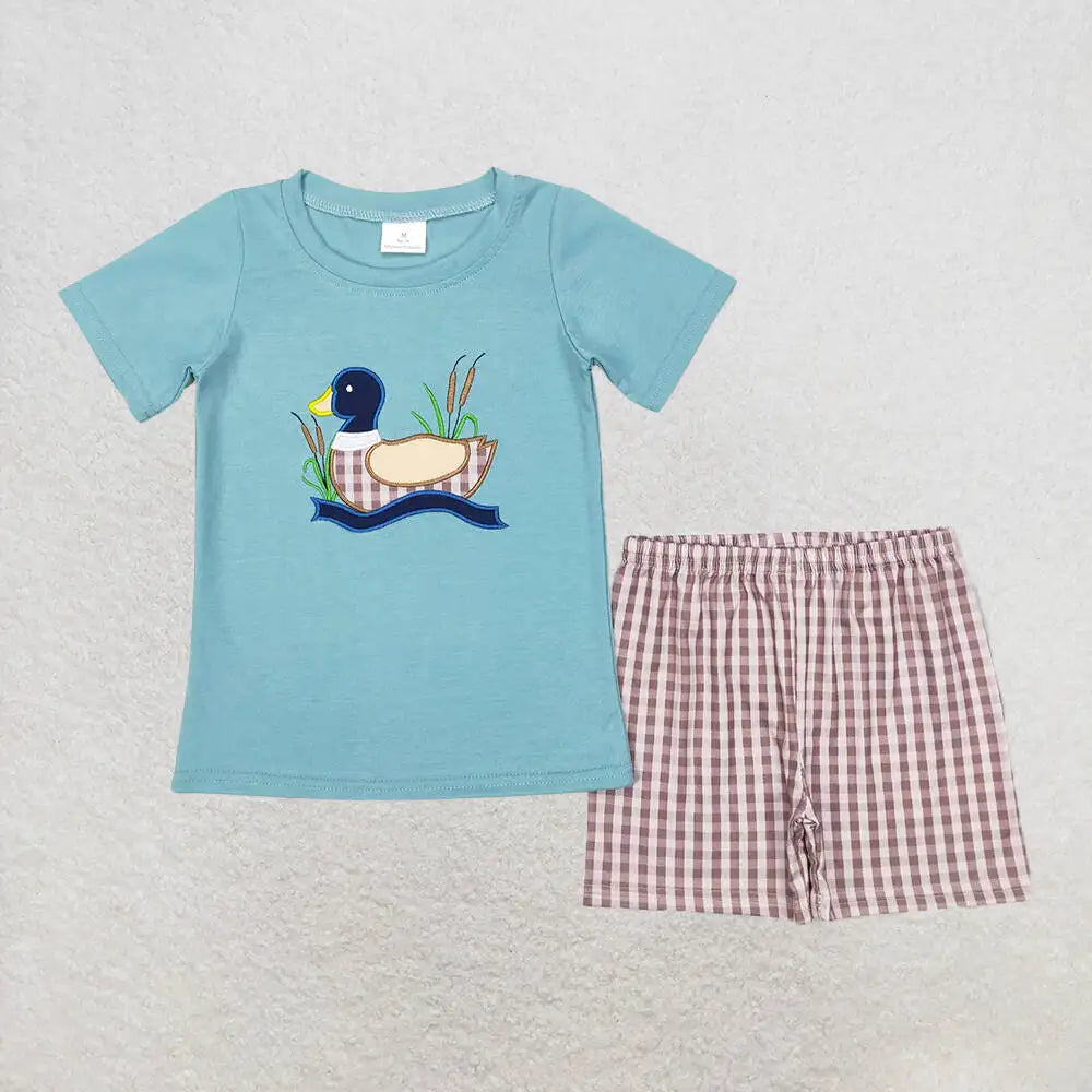 NONECN Baby Boys Duck Short Sleeve Top and Shorts Set