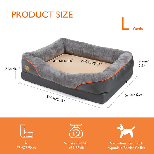 BINGOPAW Large Dog Bed Anti Allergy Removable Washable Cover Waterproof