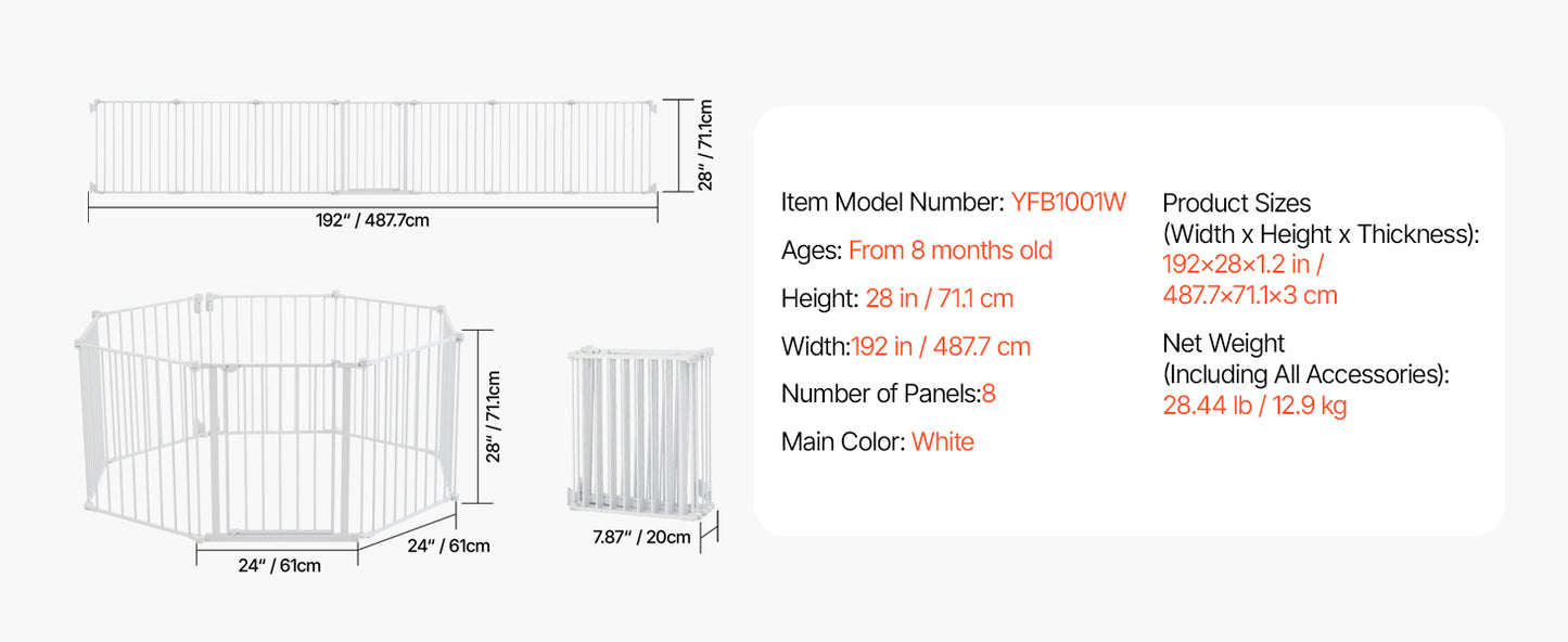 SucceBuy Baby Gate Walk Through Doorways Pressure Mounted