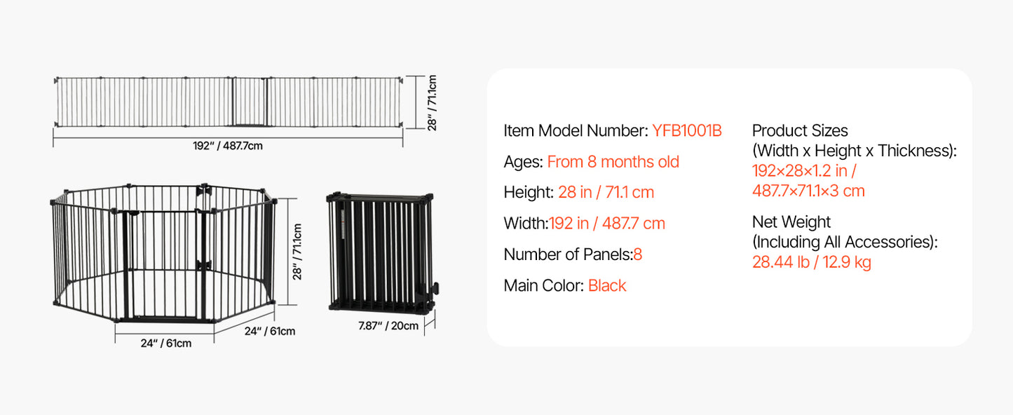 SucceBuy Baby Gate Walk Through Doorways Pressure Mounted
