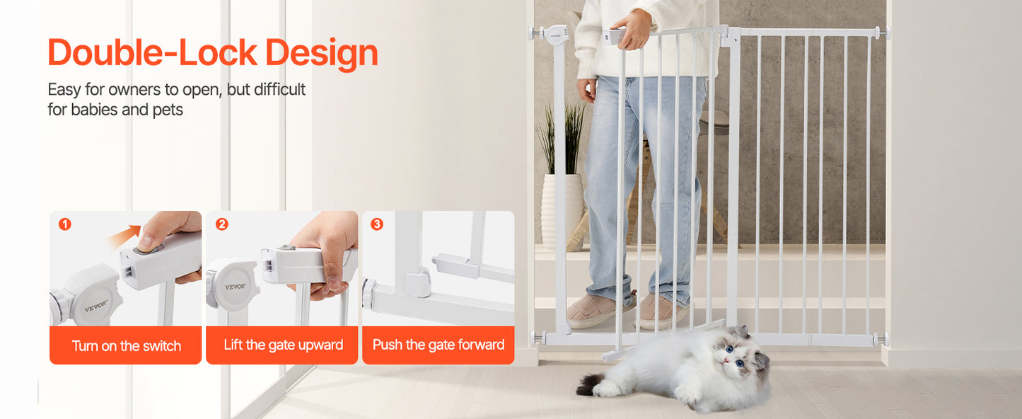 SucceBuy Baby Gate Walk Through Doorways Pressure Mounted