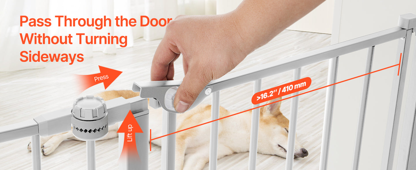 SucceBuy Baby Gate Walk Through Doorways Pressure Mounted