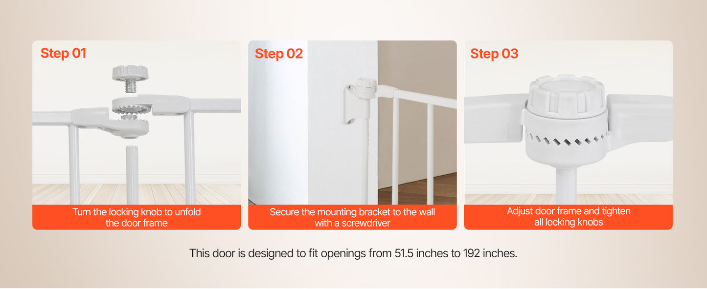 SucceBuy Baby Gate Walk Through Doorways Pressure Mounted