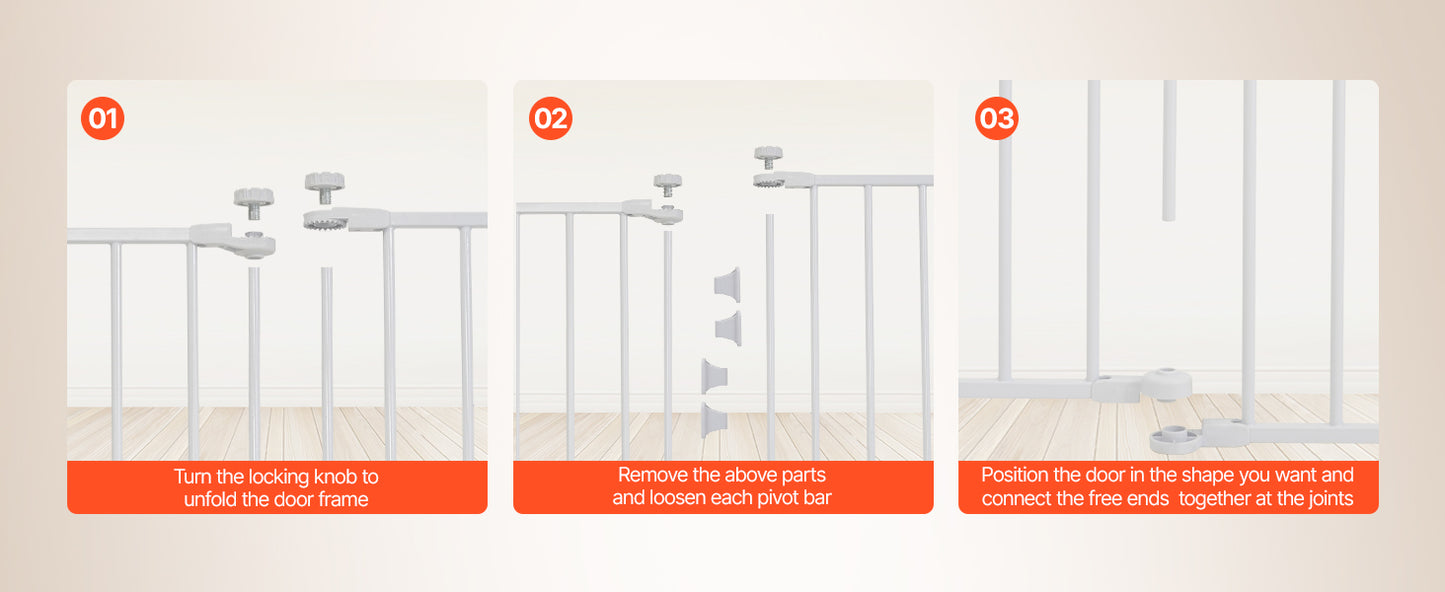 SucceBuy Baby Gate Walk Through Doorways Pressure Mounted