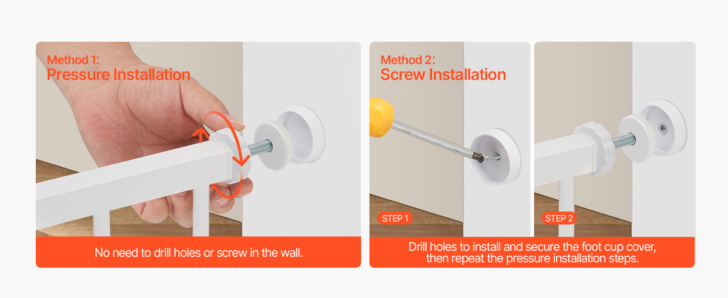 SucceBuy Baby Gate Walk Through Doorways Pressure Mounted