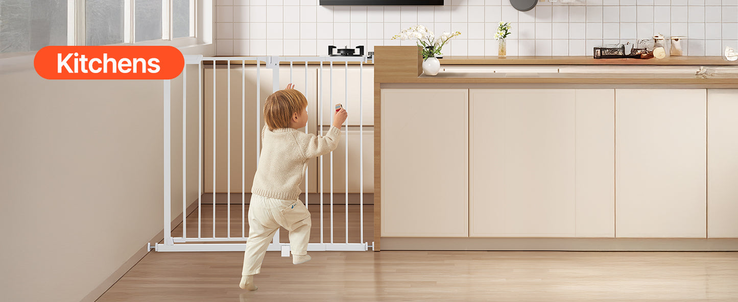 SucceBuy Baby Gate Walk Through Doorways Pressure Mounted