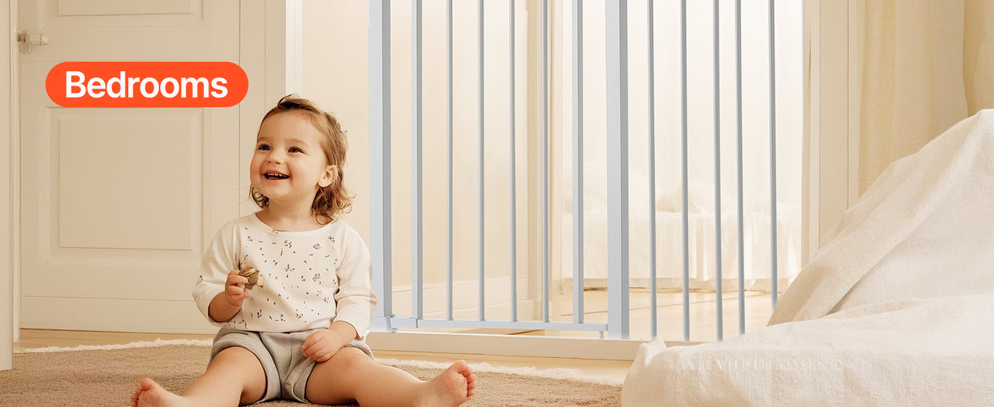 SucceBuy Baby Gate Walk Through Doorways Pressure Mounted