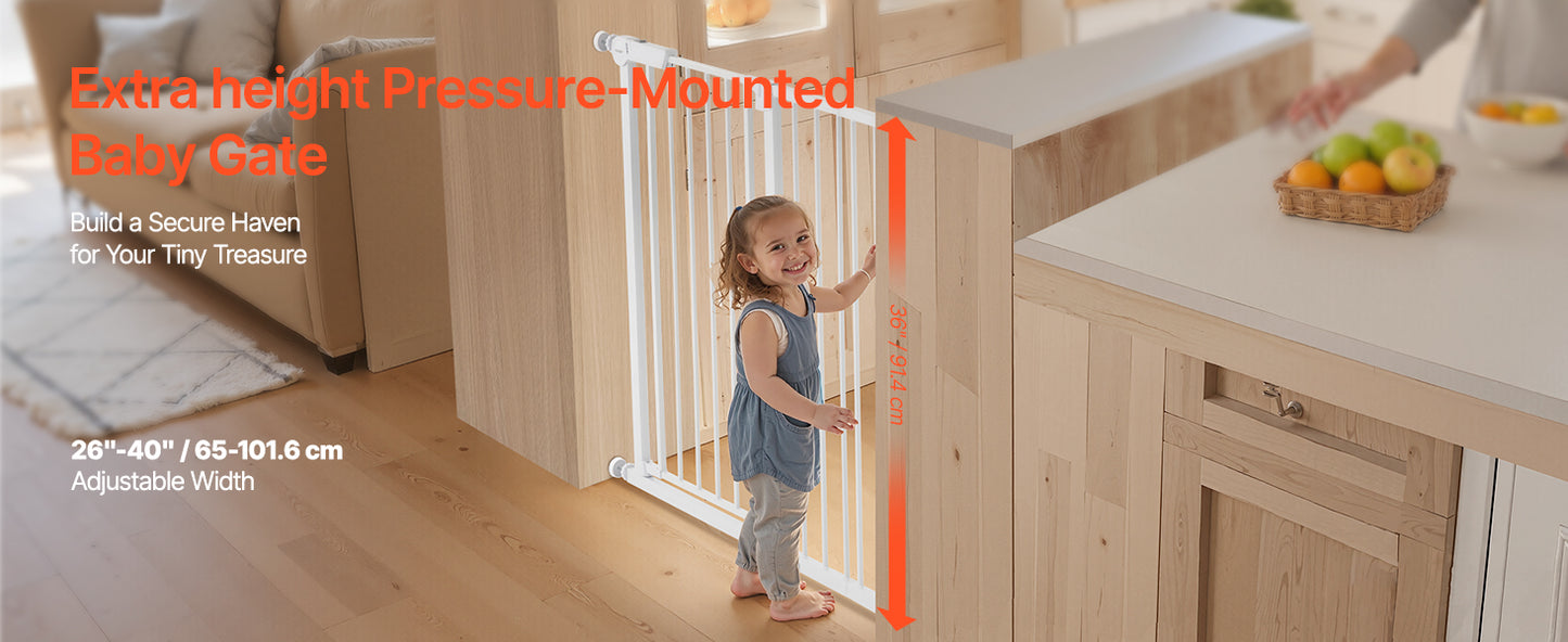 SucceBuy Baby Gate Walk Through Doorways Pressure Mounted