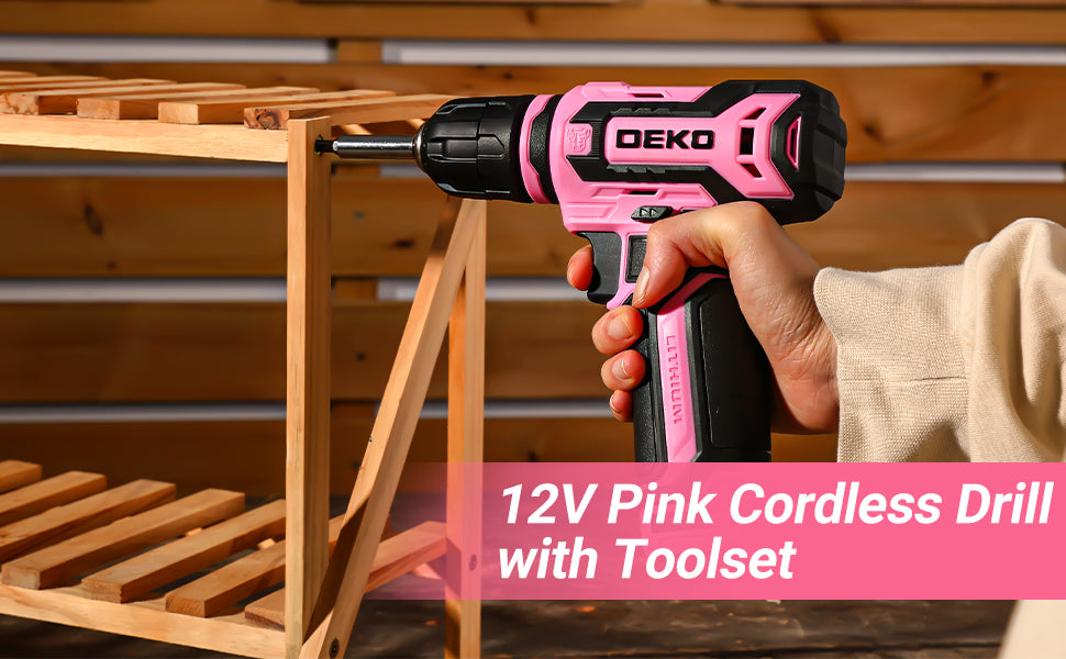 DEKODIY Home Mechanic Toolbox With 12V Cordless Drill Kit