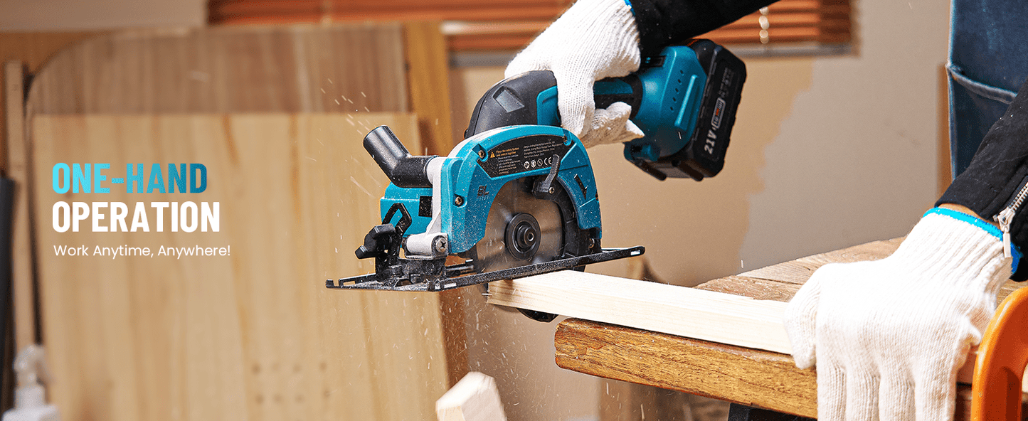 Seesii Cordless Mini Circular Saw Brushless 5000 RPM Compact