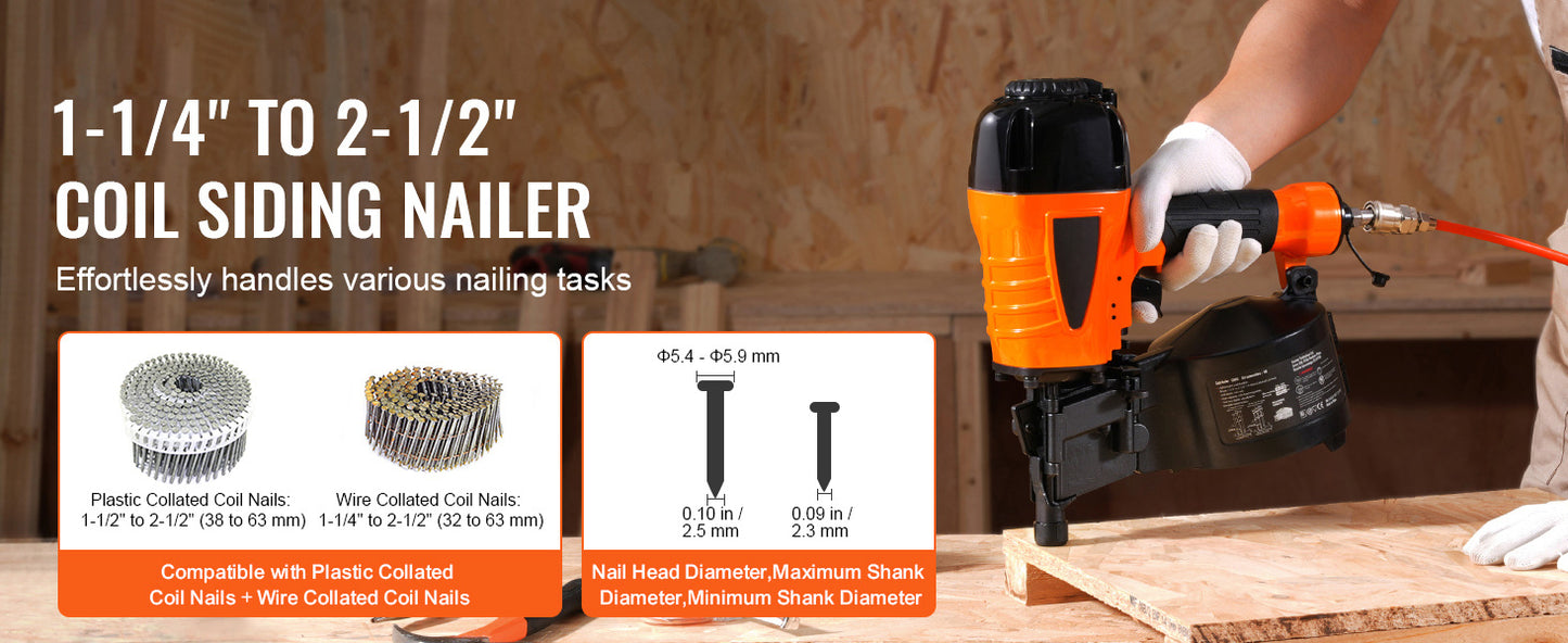 VEVOR Siding Nailer Coil CN65 CN55 CN70 CN83 CN90 Pneumatic
