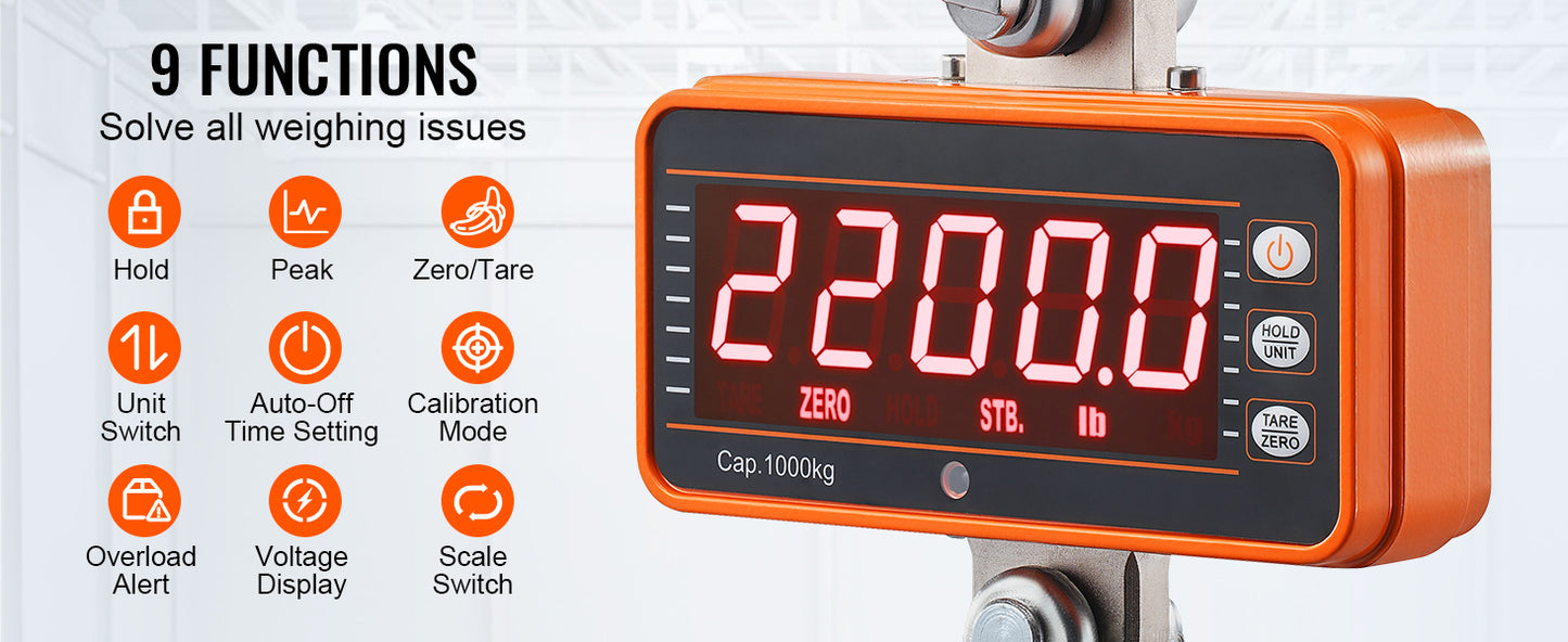 SucceBuy Digital Crane Scale Industrial Hanging Scale With Remote