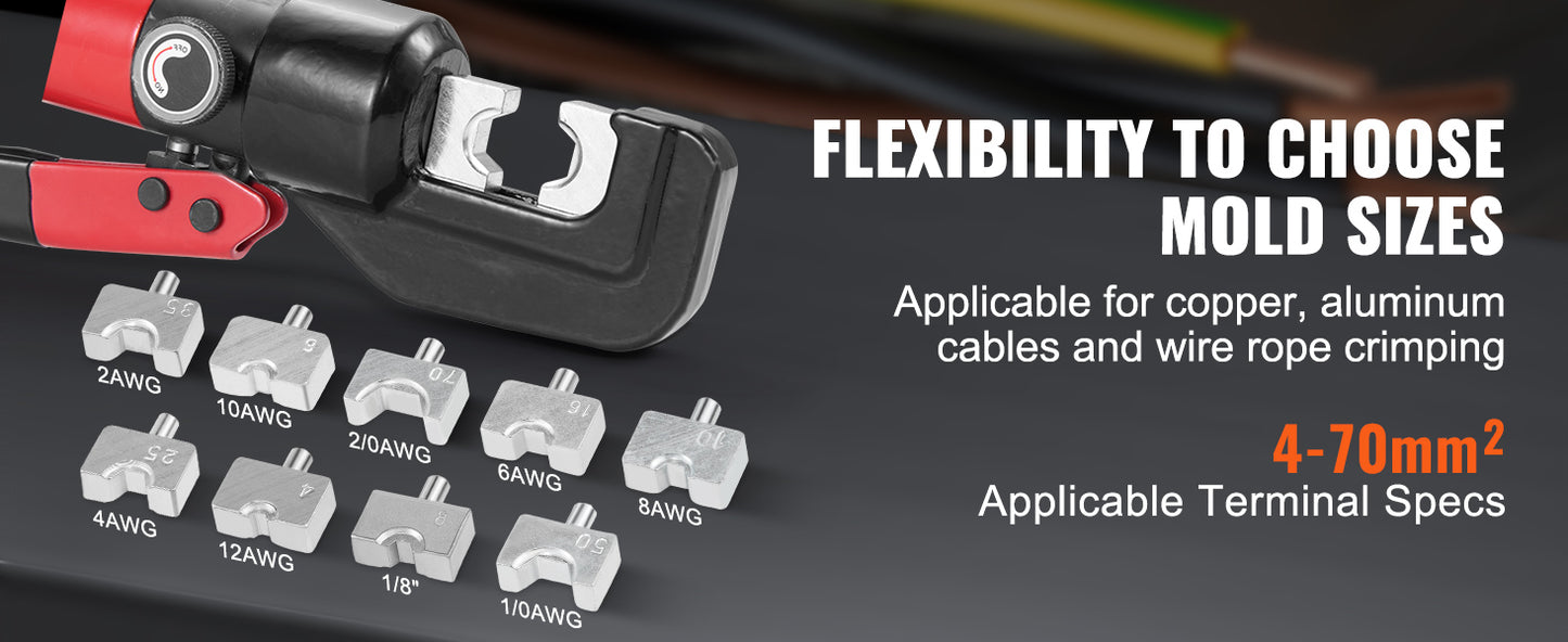 SucceBuy Hydraulic Crimping Tool for Copper Aluminum Lugs