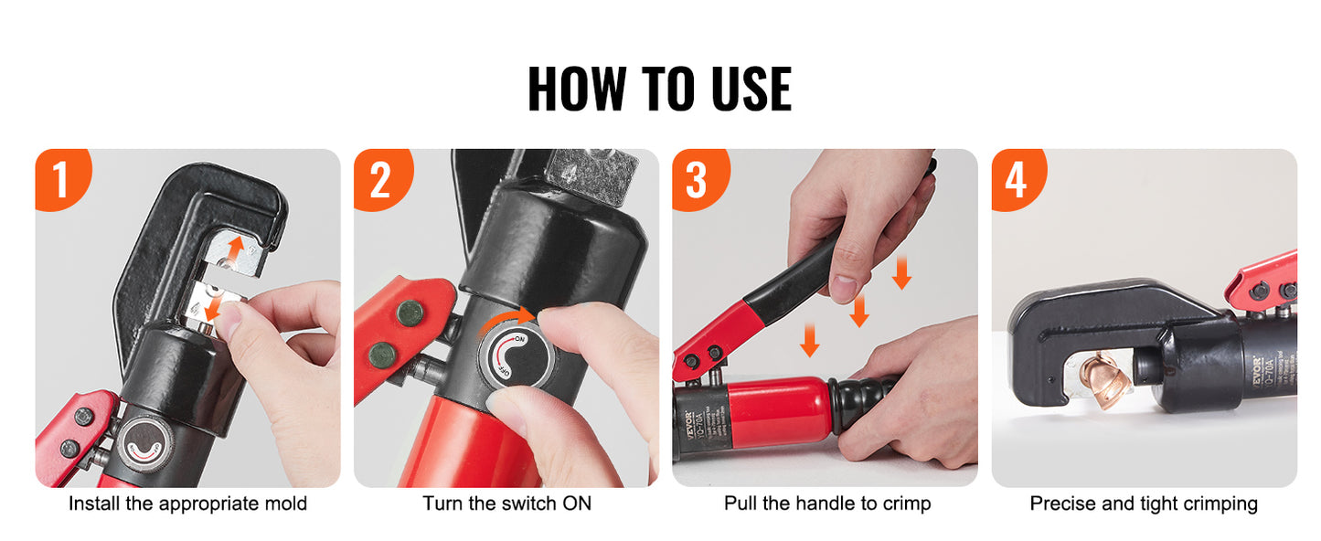 SucceBuy Hydraulic Crimping Tool for Copper Aluminum Lugs