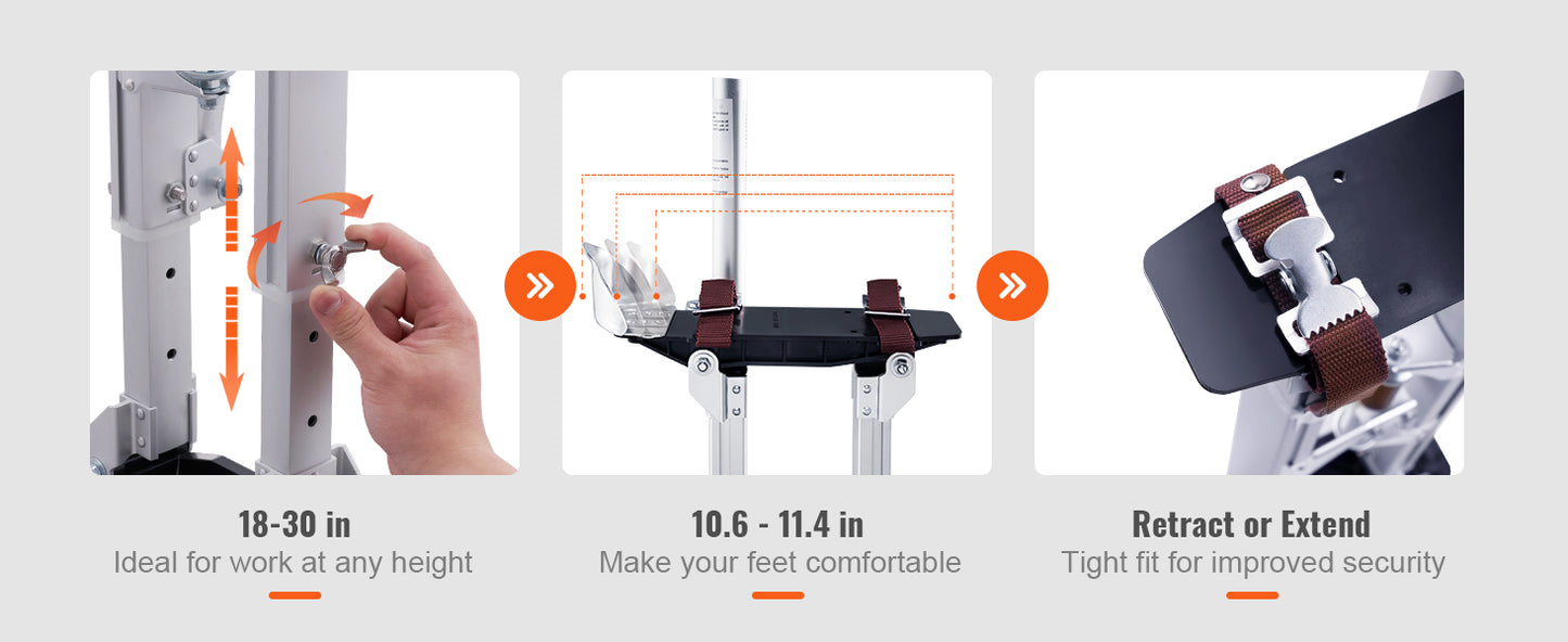 Drywall Stilts Adjustable Aluminum Tool With Knee Pads