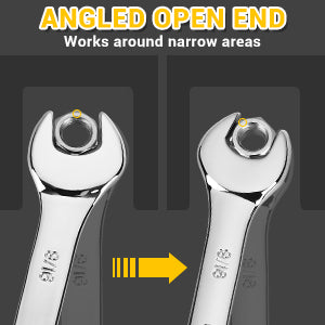 Dekopro Combination Wrench Set SAE and Metric Chrome Vanadium Plastic Tray