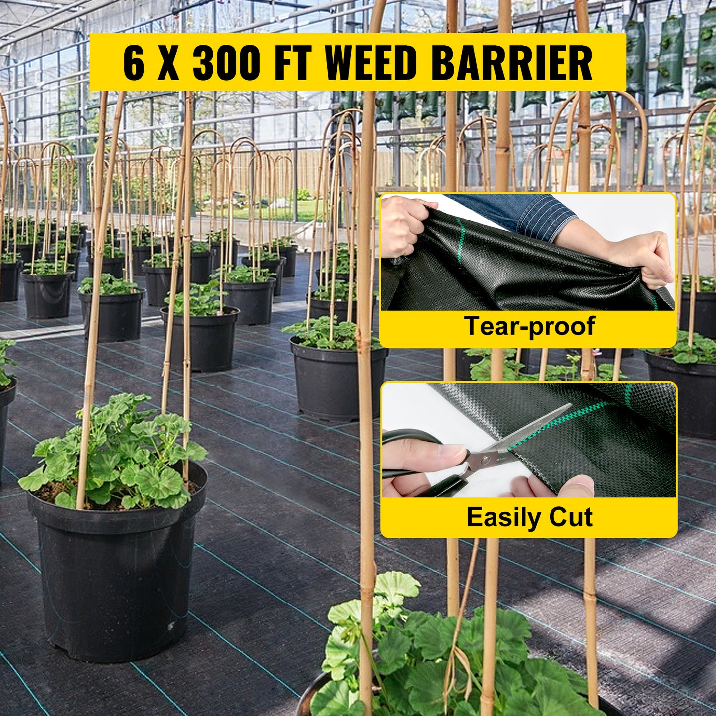 SucceBuy Landscape Fabric Heavy Duty Weed Barrier for Ground Cover