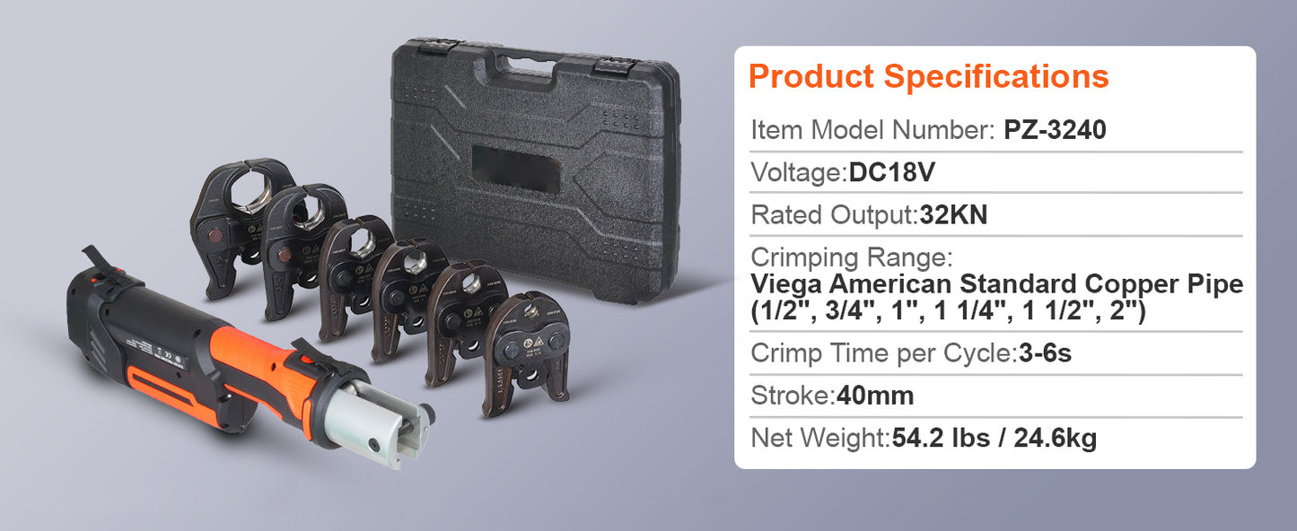 SucceBuy 18V Brushless Pipe Crimping Tool For Copper Pipes