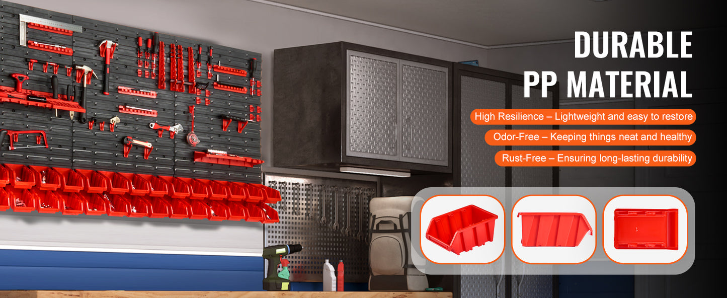 SucceBuy Wall Mounted Storage Bins Rack Organizer For Garage Tools